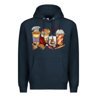 Navy bakery coffee cups Premium Hoodie - Zillion Design Studio