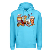 Ocean Blue bakery coffee cups Premium Hoodie - Zillion Design Studio