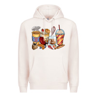 Pale Pink bakery coffee cups Premium Hoodie - Zillion Design Studio