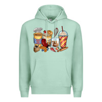 Seafoam bakery coffee cups Premium Hoodie - Zillion Design Studio