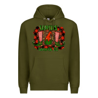 Army Green santa's favorite elf Premium Hoodie - RanaPortraitStore