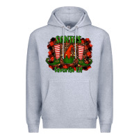Heather Grey santa's favorite elf Premium Hoodie - RanaPortraitStore