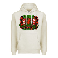 Oatmeal Heather santa's favorite elf Premium Hoodie - RanaPortraitStore