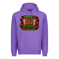 Purple santa's favorite elf Premium Hoodie - RanaPortraitStore