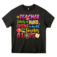 Asphalt a Teacher Takes a Hand Opens a mind and Touches A Heavy Core Tee - CowhideDigitalArt