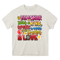 Cream a Teacher Takes a Hand Opens a mind and Touches A Heavy Core Tee - CowhideDigitalArt