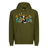 Army Green show mom with cow mothers day Premium Hoodie - texasbilliewilder