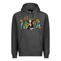 Charcoal Heather show mom with cow mothers day Premium Hoodie - texasbilliewilder