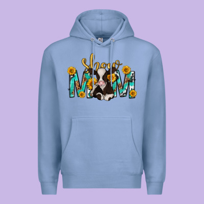 Show Mom With Cow Mothers Day Premium Hoodie Designed By Texasbilliewilder