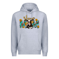 Heather Grey show mom with cow mothers day Premium Hoodie - texasbilliewilder