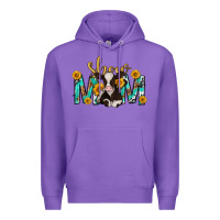 Purple show mom with cow mothers day Premium Hoodie - texasbilliewilder