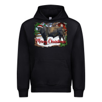 Black merry christmas black angus bull and farm Urban Hoodie - RanaPortraitStore