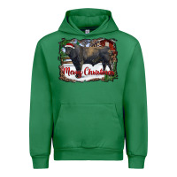 Emerald merry christmas black angus bull and farm Urban Hoodie - RanaPortraitStore