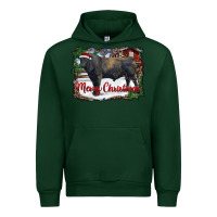 Forest Green merry christmas black angus bull and farm Urban Hoodie - RanaPortraitStore