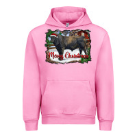 Fuchsia Pink merry christmas black angus bull and farm Urban Hoodie - RanaPortraitStore