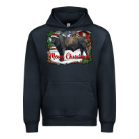 Navy merry christmas black angus bull and farm Urban Hoodie - RanaPortraitStore
