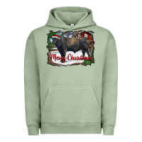 Pigment Oil Green merry christmas black angus bull and farm Urban Hoodie - RanaPortraitStore