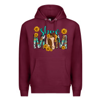 Burgundy show mom with horse mothers day Premium Hoodie - texasbilliewilder