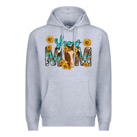 Heather Grey show mom with horse mothers day Premium Hoodie - texasbilliewilder