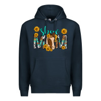 Navy show mom with horse mothers day Premium Hoodie - texasbilliewilder