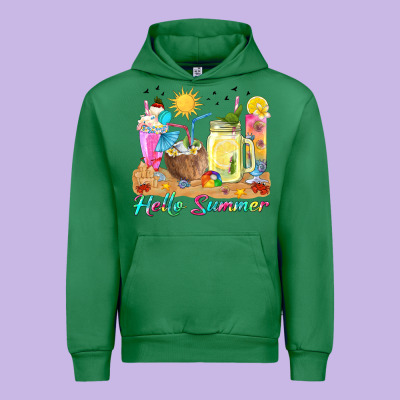 Hello Summer Drinks Urban Hoodie Designed By Texasbilliewilder