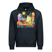 Navy hello summer drinks Urban Hoodie - texasbilliewilder
