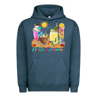 Pigment Midnight Navy hello summer drinks Urban Hoodie - texasbilliewilder