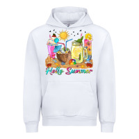 White hello summer drinks Urban Hoodie - texasbilliewilder