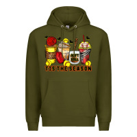 Army Green tis' the season softball coffee cups Premium Hoodie - Zillion Design Studio