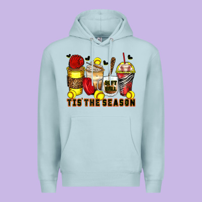 Tis' The Season Softball Coffee Cups Premium Hoodie Designed By Zillion Design Studio