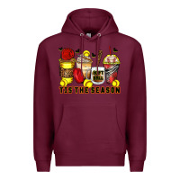 Burgundy tis' the season softball coffee cups Premium Hoodie - Zillion Design Studio