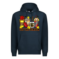 Navy tis' the season softball coffee cups Premium Hoodie - Zillion Design Studio