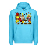 Ocean Blue tis' the season softball coffee cups Premium Hoodie - Zillion Design Studio