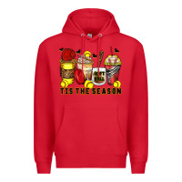 Red tis' the season softball coffee cups Premium Hoodie - Zillion Design Studio