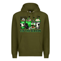 Army Green tis' the season soccer coffee cups Premium Hoodie - Zillion Design Studio