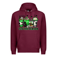Burgundy tis' the season soccer coffee cups Premium Hoodie - Zillion Design Studio