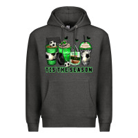 Charcoal Heather tis' the season soccer coffee cups Premium Hoodie - Zillion Design Studio