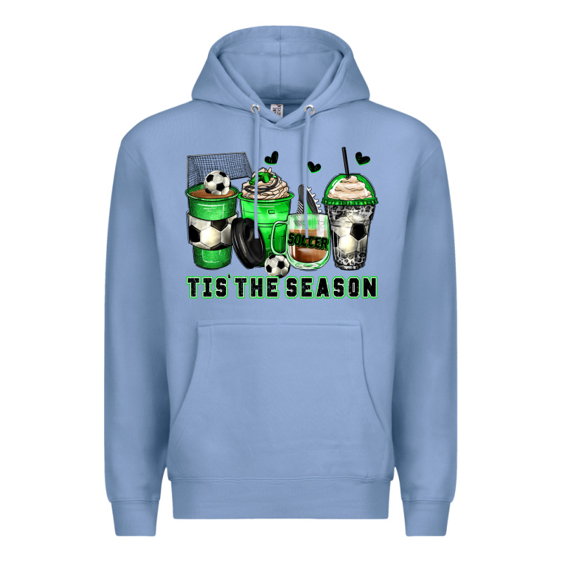 Tis' The Season Soccer Coffee Cups Premium Hoodie by Zillion Design Studio | Teevron