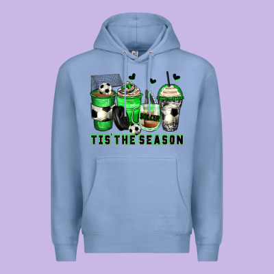 Tis' The Season Soccer Coffee Cups Premium Hoodie Designed By Zillion Design Studio