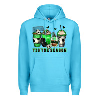 Ocean Blue tis' the season soccer coffee cups Premium Hoodie - Zillion Design Studio