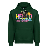 Forest Green hello summer Urban Hoodie - texasbilliewilder