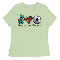 Peace Love Soccer Ladies Tee | Teevron