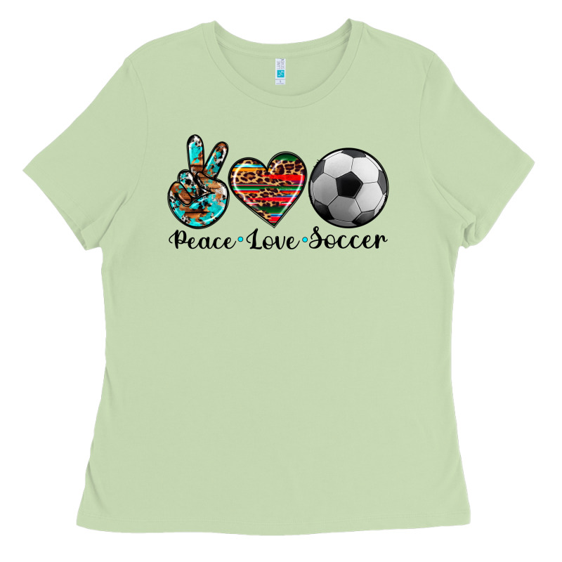 Peace Love Soccer Ladies Tee by Artiststas | Teevron