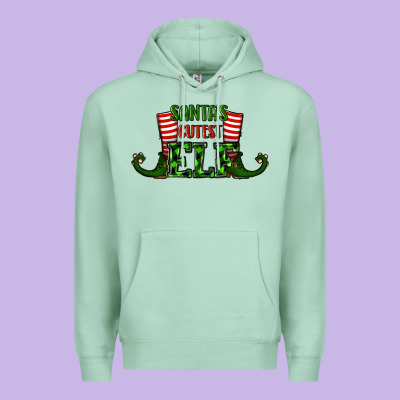 Santa's Cutest Elf Christmas Premium Hoodie Designed By Ranaportraitstore