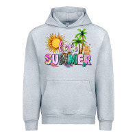 Heather Grey hello summer with sun Urban Hoodie - texasbilliewilder