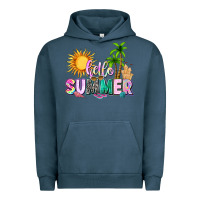 Pigment Midnight Navy hello summer with sun Urban Hoodie - texasbilliewilder