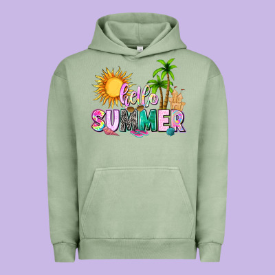 Hello Summer With Sun Urban Hoodie Designed By Texasbilliewilder