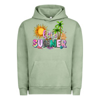 Pigment Oil Green hello summer with sun Urban Hoodie - texasbilliewilder