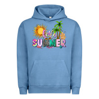 Pigment Pebble Blue hello summer with sun Urban Hoodie - texasbilliewilder