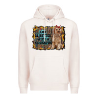 Pale Pink life is better with a cockapoo Premium Hoodie - RanaPortraitStore